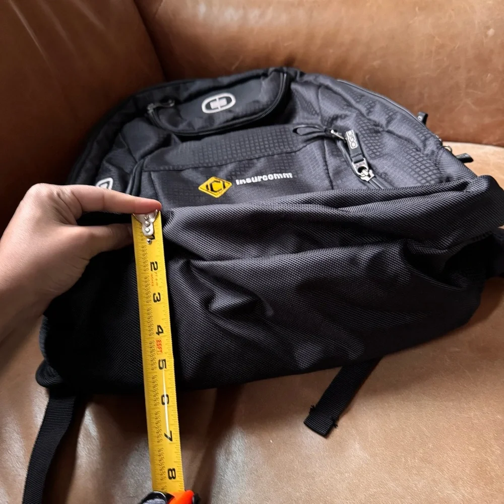 Ogio Black Excelsior backpack laptop bag work school bottle storage pockets